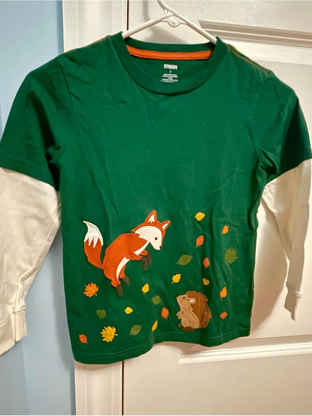 Gymboree Green Fox & Hedgehog Layered-Look Shirt